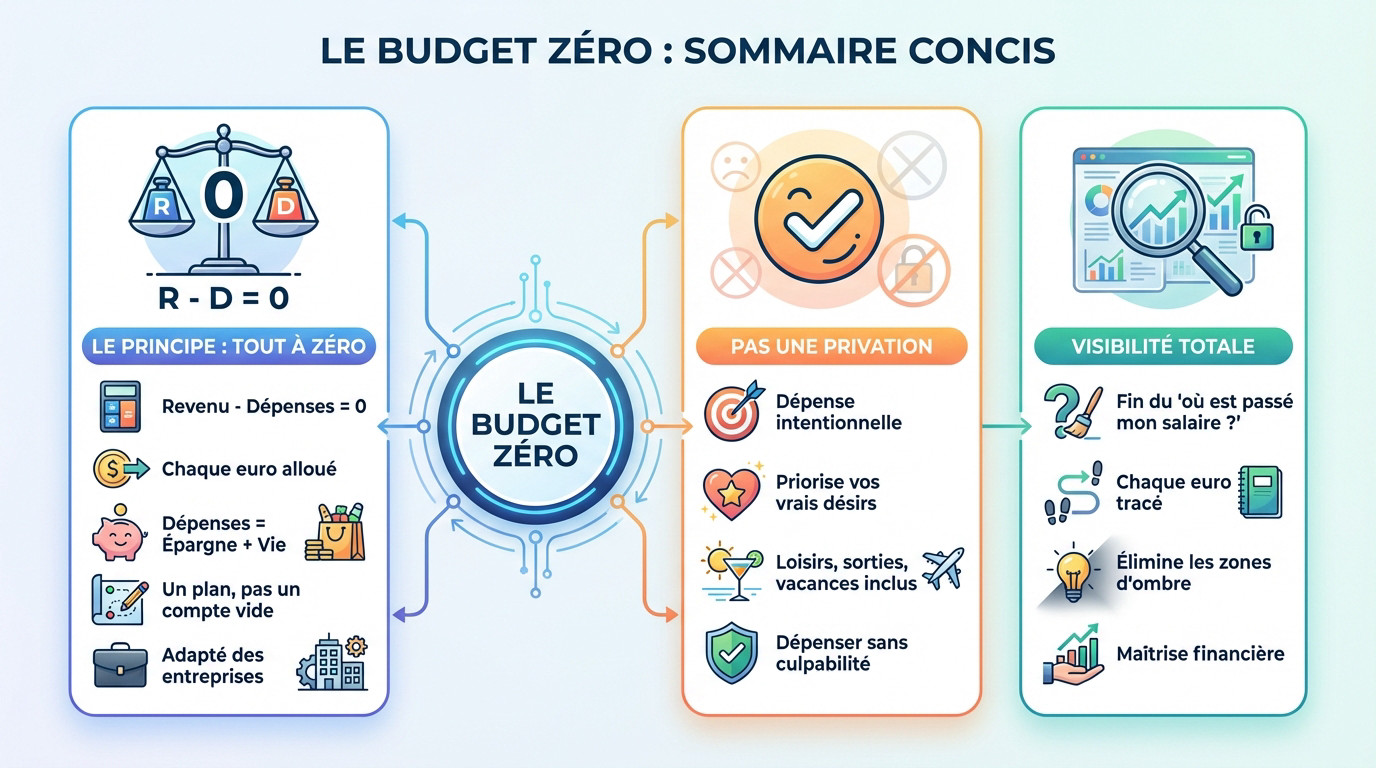 Schéma explicatif du budget zéro pour une gestion financière maîtrisée